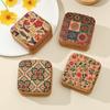Винтажная пробковая шкатулка-органайзер для ювелирных изделий Bohemia Portable Earrings Storage Box Flowers Retro Collar Storage Case Display Travel