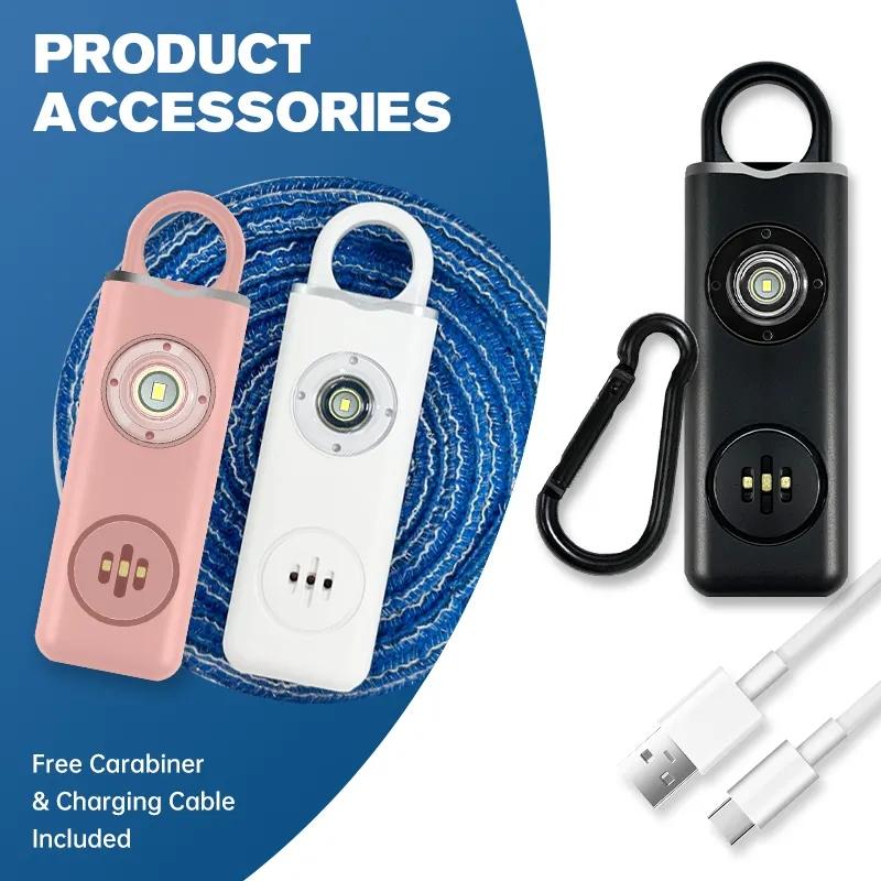 Брелок для самообороны 130 дБ SOS светодиодный фонарик Антиатака Личная охранная сигнализация Инструменты самообороны Женская охранная сигнализация