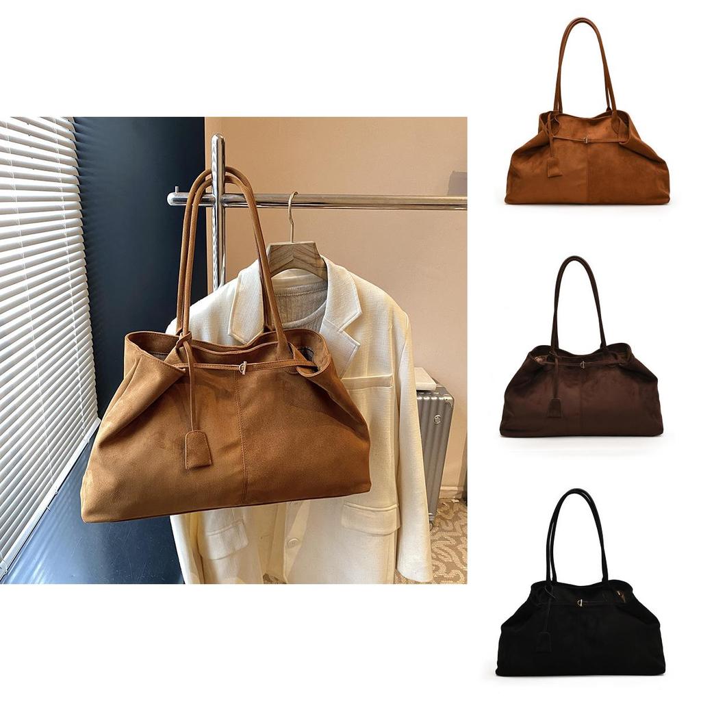 Solid Color Large Capacity Women Casual Suede Tote Bag For Women For Commuting