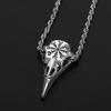 Viking Style 925 Sterling Silver Creative Crow Raven Head Skull Pendant Necklace For Men Women Fine Jewelry