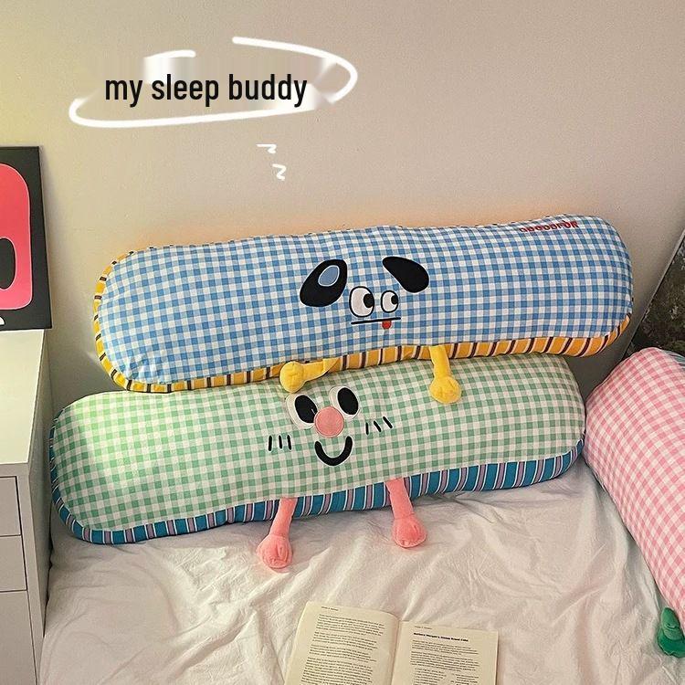 Прохладная длинная подушка из ледяного шелка для сна на боку - Съемная и моющаяся наволочка для взрослых