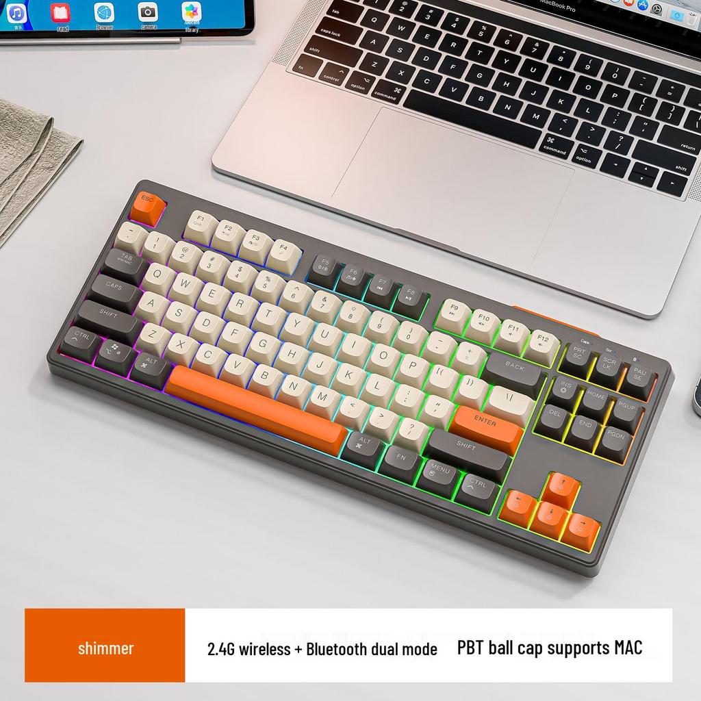 Бесплатная Bluetooth-клавиатура Wolf M87 с механическим ощущением для облачных игр и офиса, совместима с планшетами, телефонами и компьютерами Xiaomi