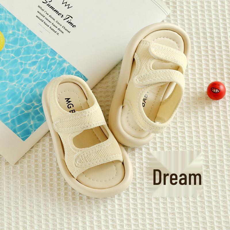 2025 Summer Kids' Non-Slip Mesh Sandals: Soft Sole, Velcro Beach Shoes for Boys & Girls