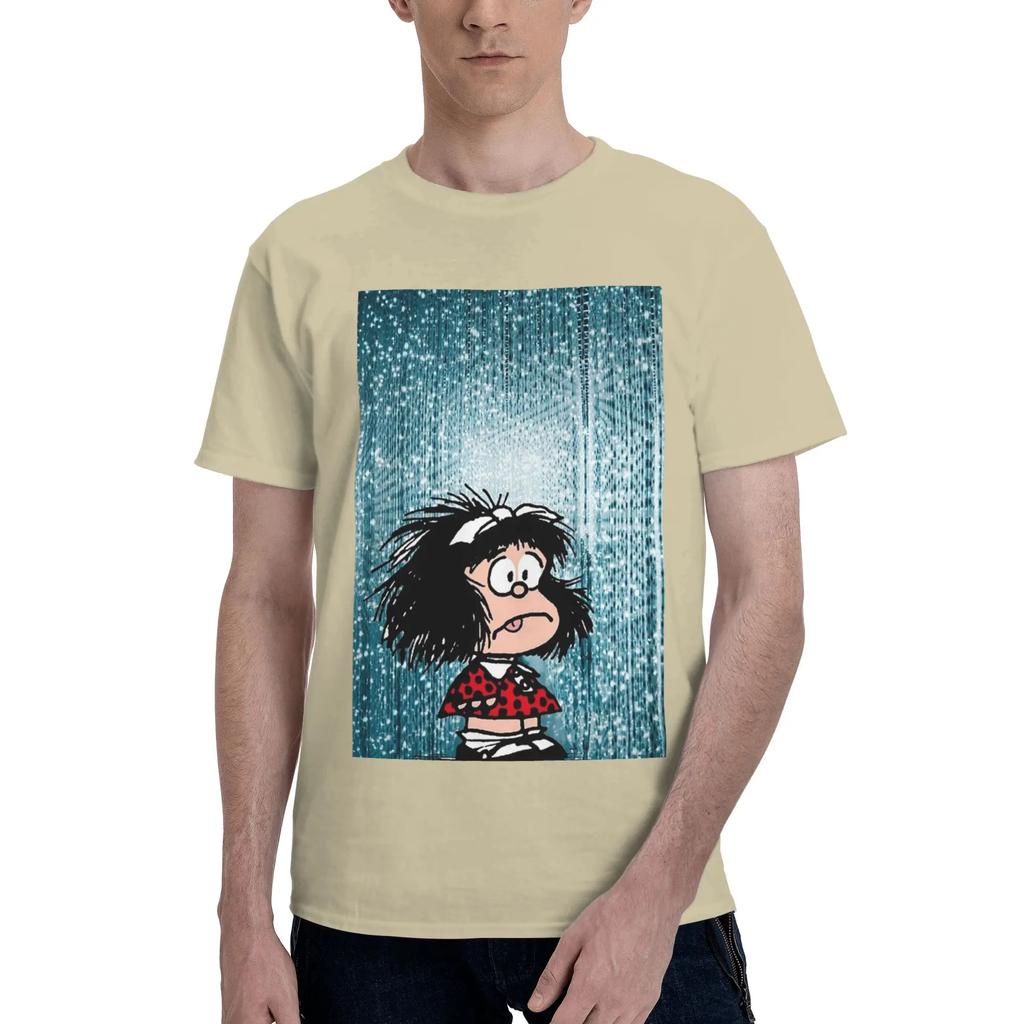 Mafalda Cute Men TShirt Plus Size T Shirts Mens ONeck Cotton Tees Short Summer Male