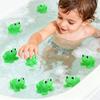 10Pcs Bath Toys for Toddlers Vinyl Squeeze Cartoon Frog Toy Shower Safe Water Toy for Sensory Learning