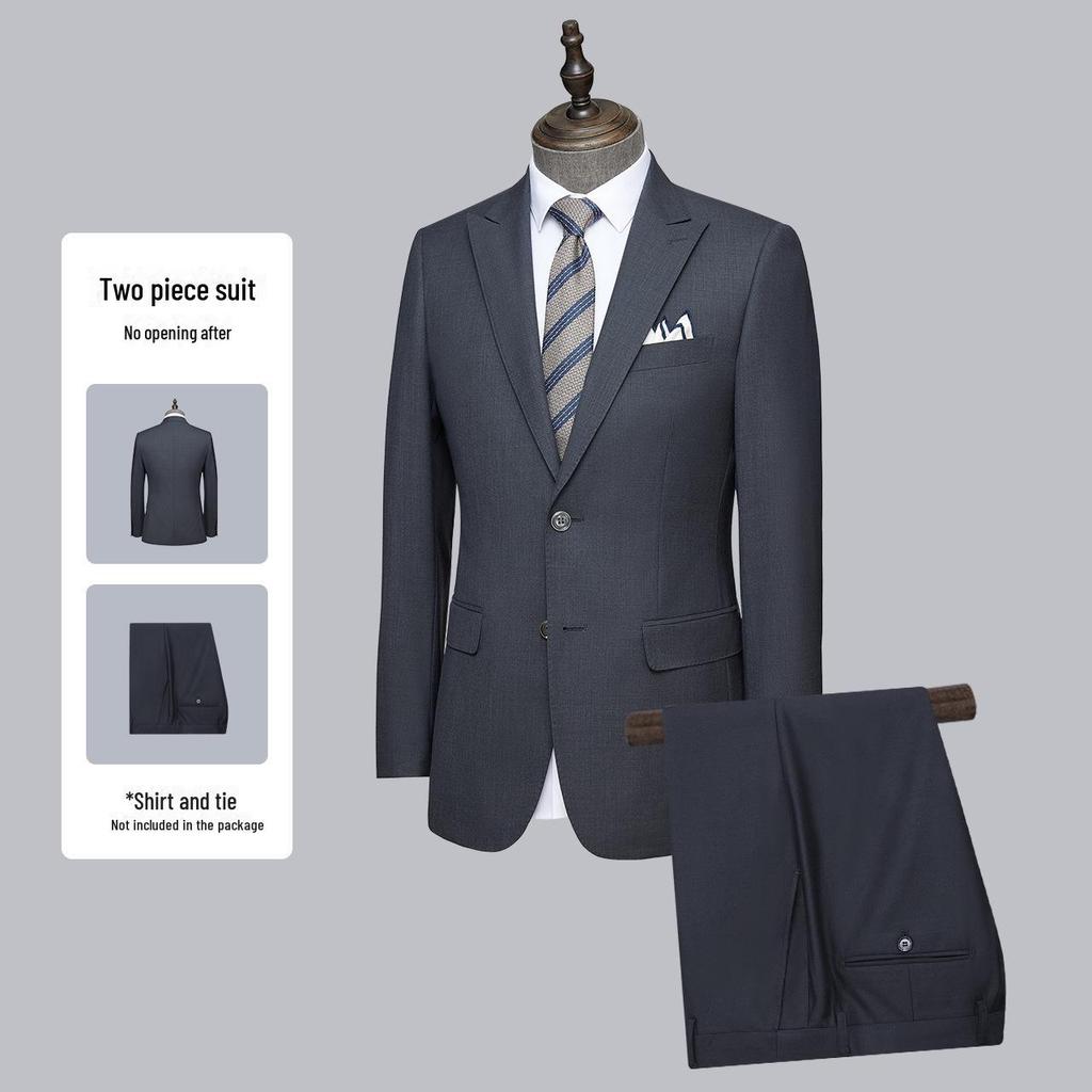 Высококачественный мужской деловой пиджак из серой шерсти