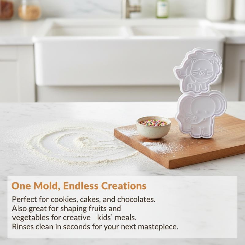 4 Pcs Animal Plastic Biscuit Mold Set for Kids Cookie Baking Fun DIY Cake Decorating Tools for KitchenGood Quality