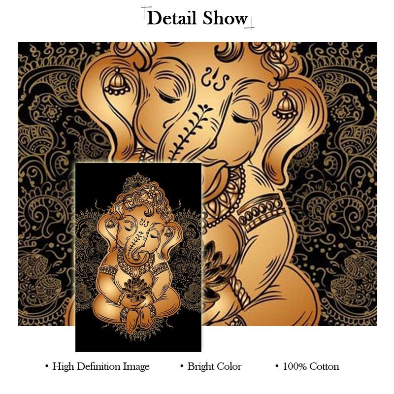 Скандинавский золотой ребенок Ганеша, холст, живопись, постеры и принты, абстрактные картины для современной гостиной, дома, настенное художественное украшение