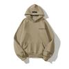 Mens Streetwear Hoodie With 3D Silicone Letter Print Oversized Fit Fleece-Lined Cotton Sweatshirt Winter