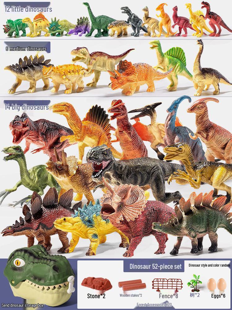 Soft Dinosaur Toys for Kids - Triceratops & Tyrannosaurus Rex Animal Figures Set