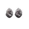 Women's Silver Black Crown Crystal Earrings (12457732)