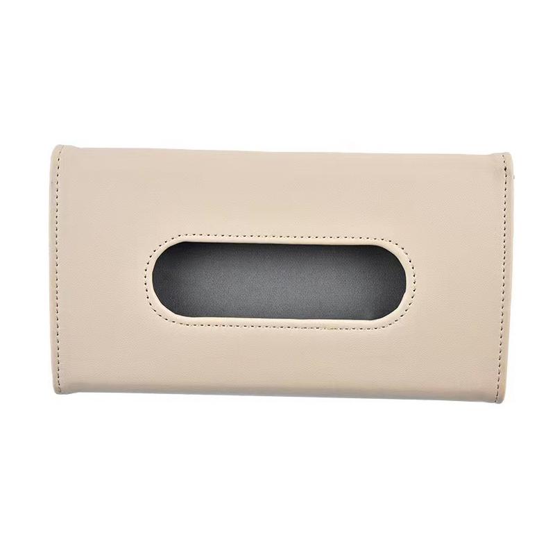 Car Visor Tissue Holder PU Leather Hanging Paper Towel Clip Napkin Holder Backseat Tissue Case Auto Interior Accessories