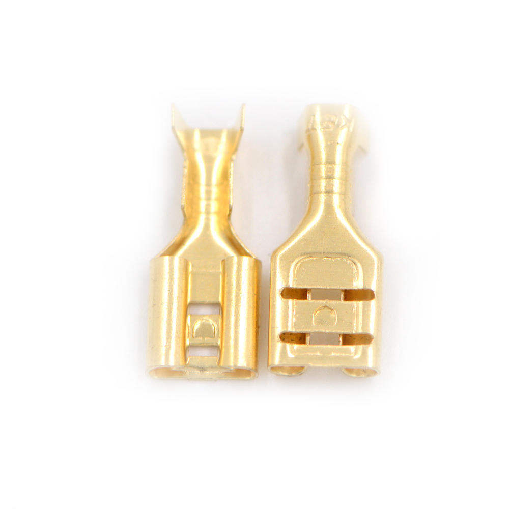 100 шт. 4,8 мм, позолоченная латунь, автомобильный динамик, гнездовой разъем провода лопатки