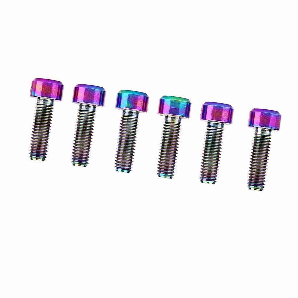 Набор из 6 шт. M5*16 мм титанового сплава для велосипеда с фиксированным выносом руля для горного велосипеда (Многоцветный)