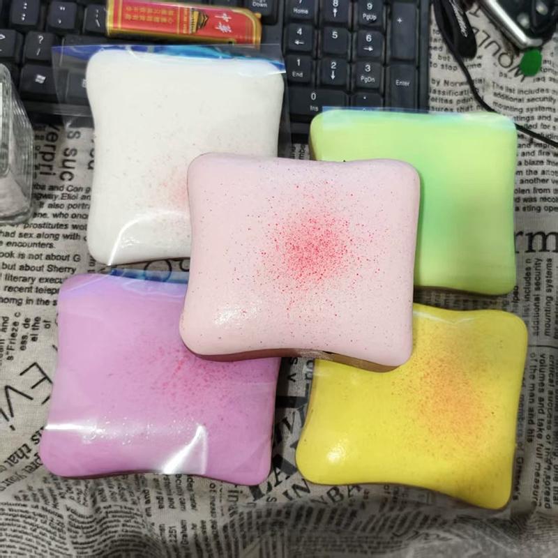 Soft Slow Rising Toast Squishy Stress Relief Fidget Toys Sticky Toast Squishy Squeeze Toys Sensory Fidget Toy for Adults