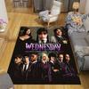 1Pc Wednesday Dark Mystery Drama Printed Flannel Rug Soft Non Slip Carpet for Bedroom Living Room Office Floor Outdoor Home Decor Xmas Gift Q115