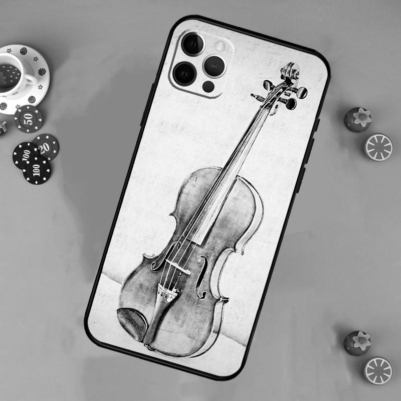 Music Violin Phone Case For iPhone 17 Air 14 16 15 11 12 13 Pro Max 12 13 mini 15 16 Plus 16e Cover Funda