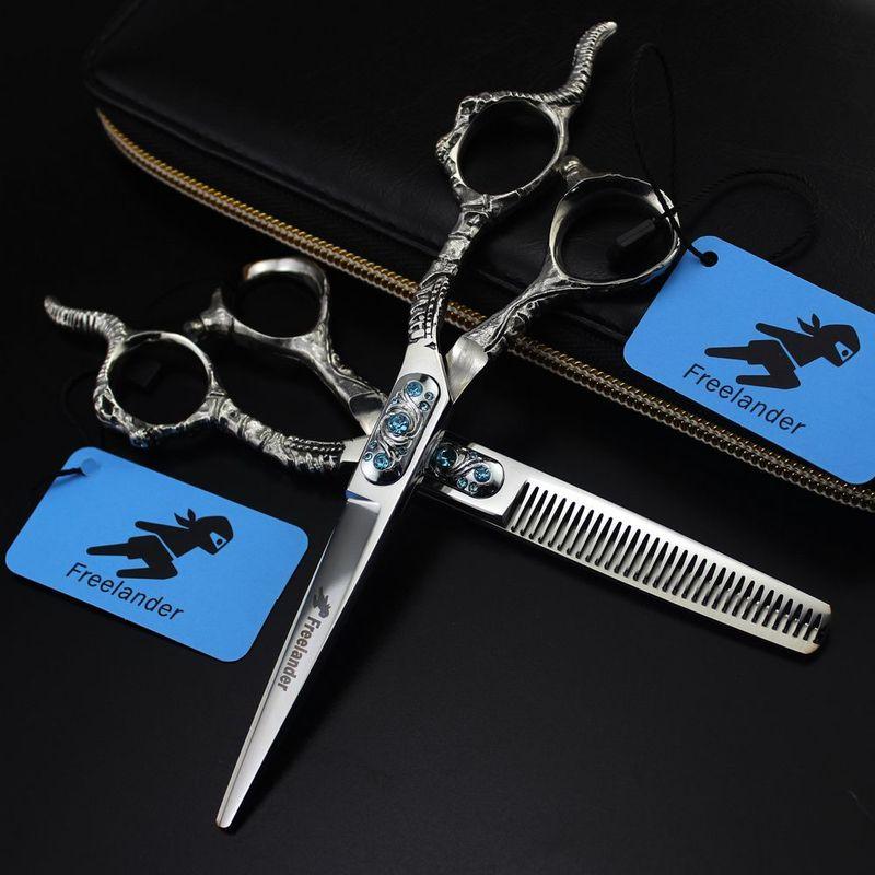 Freelander 6 Inch Hair Scissors Professional Hairdressing Scissors Barber Thinning Scissor Hairdresser Haircut Shears