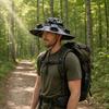 Wide-Brimmed Fan Hat with Solar USB Dual Fans Powered