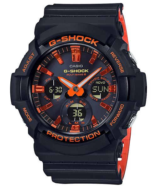 Casio Мужские кварцевые часы GAW-100BR-1A из смолы, водонепроницаемые до 200 м, аналоговые, ударопрочные