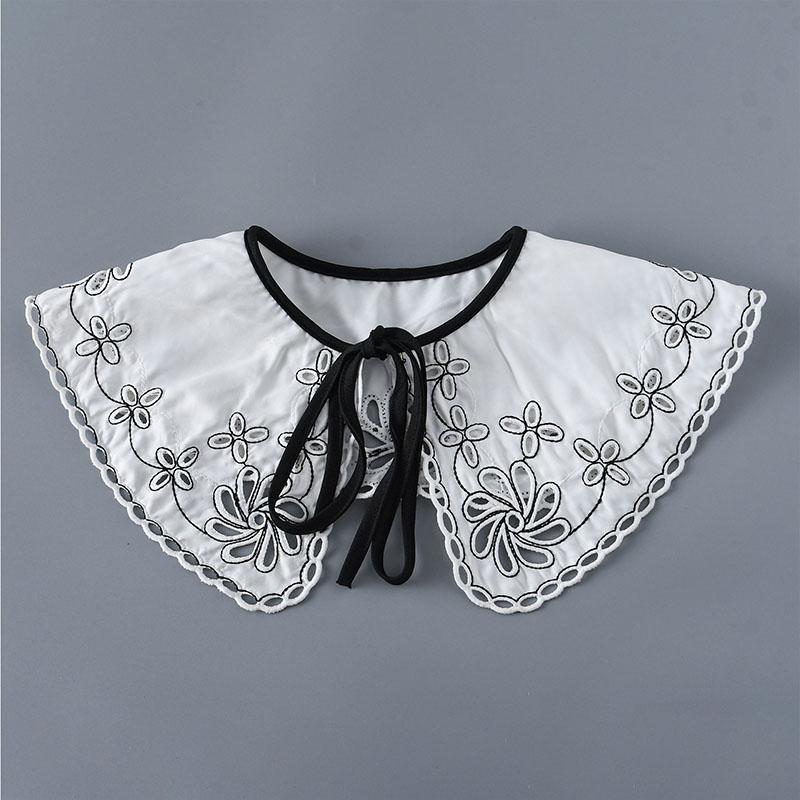 Fashion Scarf Fake Collar Shirt Women Detachable Collar Lace Neckline Women False Collar Tie White Faux Col Clothes Accessories