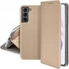 Case for SAMSUNG S21 PLUS/ S21+ SMART BOOK MAGNET GOLD + GLASS