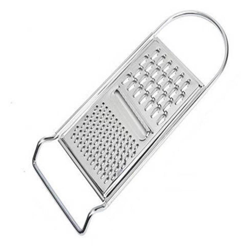 Многоцелевая терка из нержавеющей стали с большими и маленькими отверстиями, пластиковой ручкой — идеально подходит для моркови, дынь, фруктов и многого другого.
