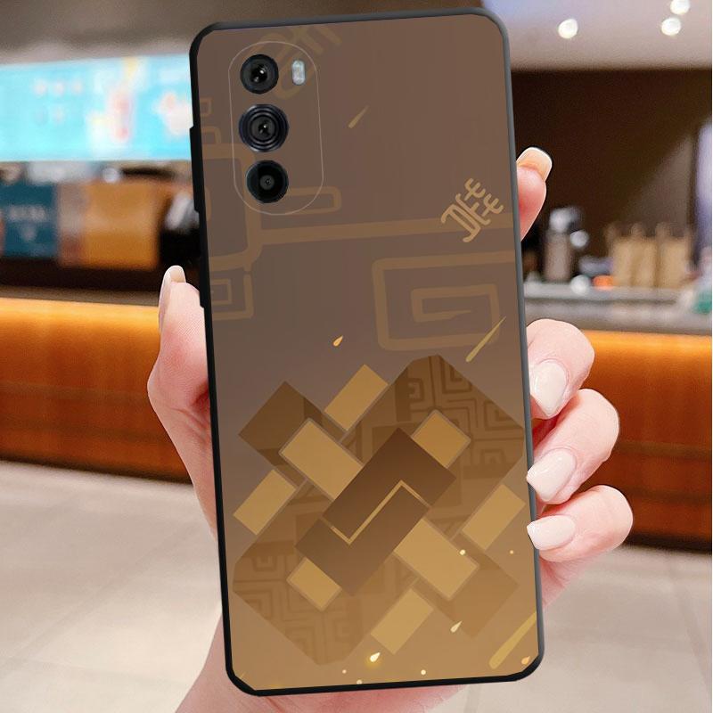 Чехол для телефона Motorola Edge 50 40 Pro 60 50 40 30 Ultra Neo Fusion Moto G85 G72 G53 G54 G84 G13 G32 Genshin Impact Именная карточка