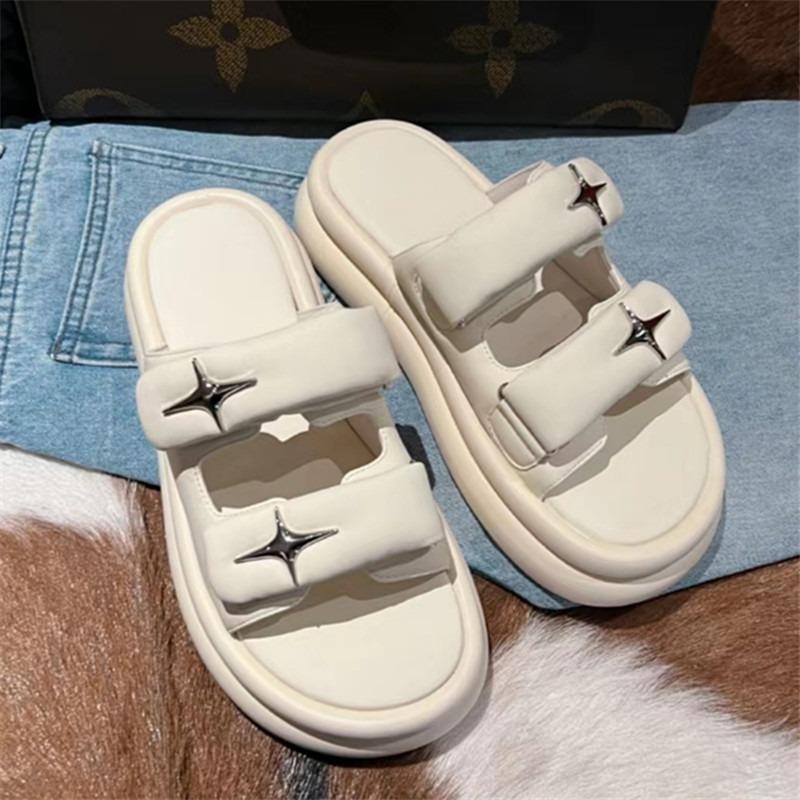 Fashion Summer Outside Wear Slippers Women 2024 Thick Bottom Non-slip Soft Beach Shoes Casual Versatile Sandalias De Mujer Verano 2024