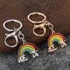 Rainbow Keychain Pendant Lightweight Metal Keychain Cloud Star Key Chains Creative