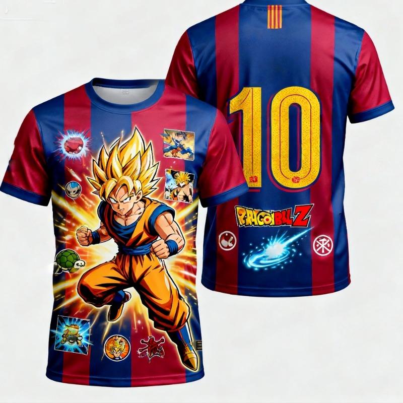 2026 Новая Футбольная Майка Аниме Dragon Ball Z Goku Летняя Большого Размера Дышащая Майка Косплей Футболка с Коротким Рукавом
