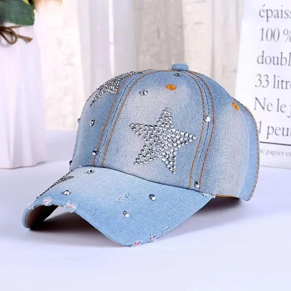Adjustable Rhinestone Baseball Cap Curved Brim Duck Tongue Hat 2025 Sequins Sports Hat