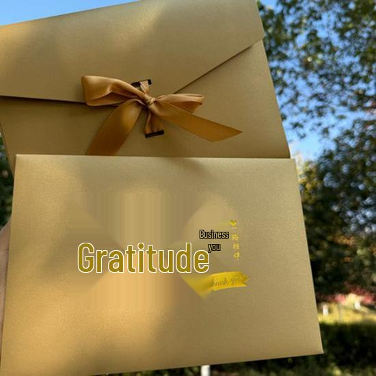 No. 7 Thanksgiving A5 Western-Style Thick Pearlescent Gold Hot Stamped Envelope, 23×16cm