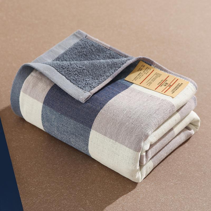 Японские минималистичные клетчатые марлевые полотенца, домашние тканевые полотенца, парные полотенца для лица, полотенца для лица для взрослых, банные полотенца