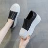 Fashion 8CM Casual Shoes Women's New Platform Heel Women Round Toe 2024 White Shoes Fashion Breathable Thick Bottom Slip Loafers Women