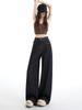 Denim Blue Retro Wide Leg Pants Women's Summer Lyocell Loose Thin Tall Ice Silk Straight Casual Floor Pants