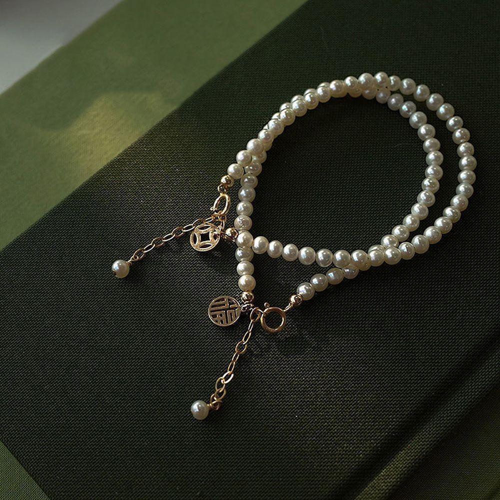 Chain Retro Fashion Baroque Women Bracelet Pearl Pendant Korean Style Bracelet Good Luck Hand Chain