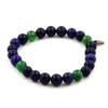 Stones and Minerals. Lapis Lazuli + Green Agate Beaded Bracelet 8 Mm. Made In France.