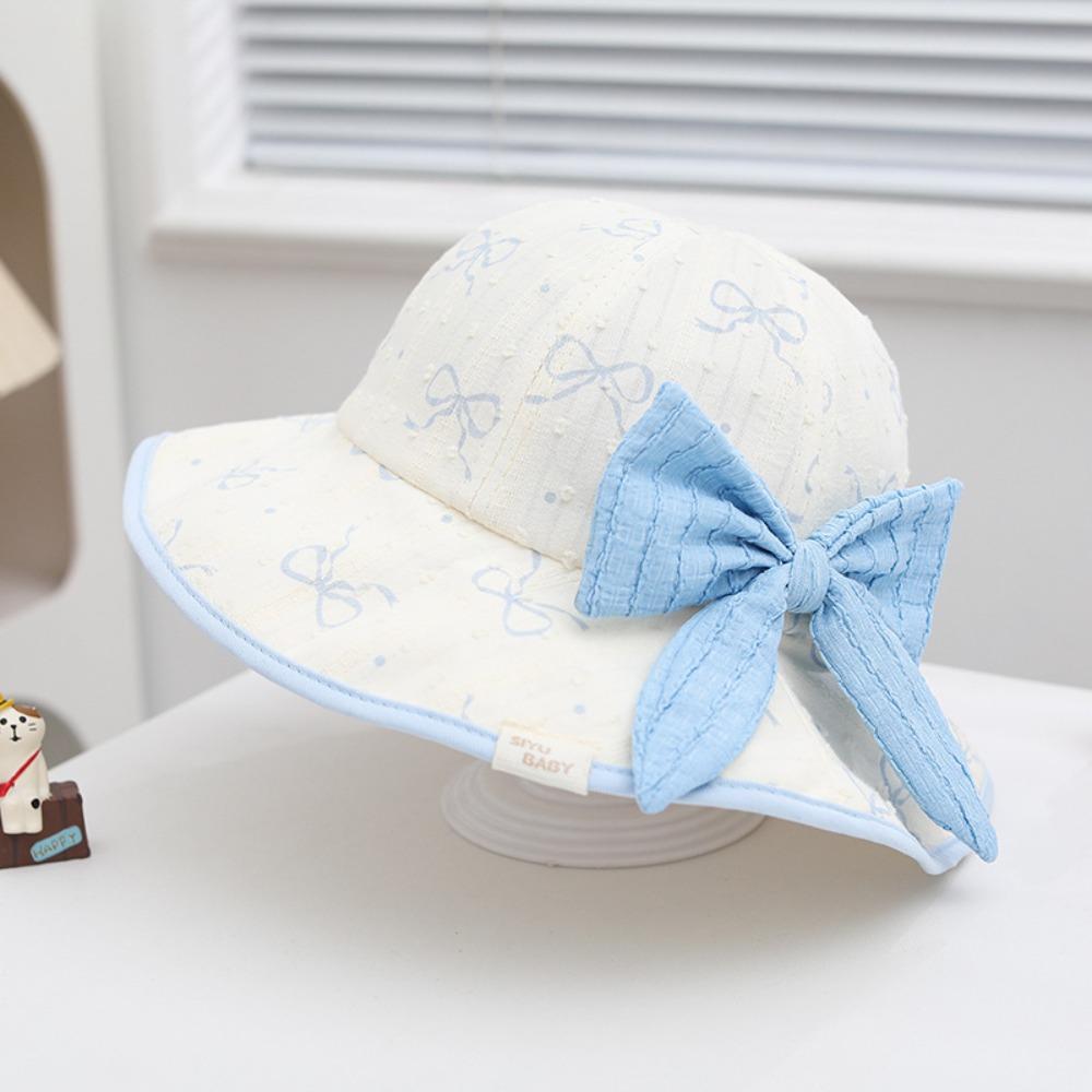 Kawaii Baby Fishermen Hat Bowknot Kids Bucket Hat Sunscreen Children Sun Hat Apparel Accessories