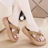 Casual Platform Slippers for Women Shoe Summer Broadband Weaving Thick Soled Comfortable Beach Sandal Slides