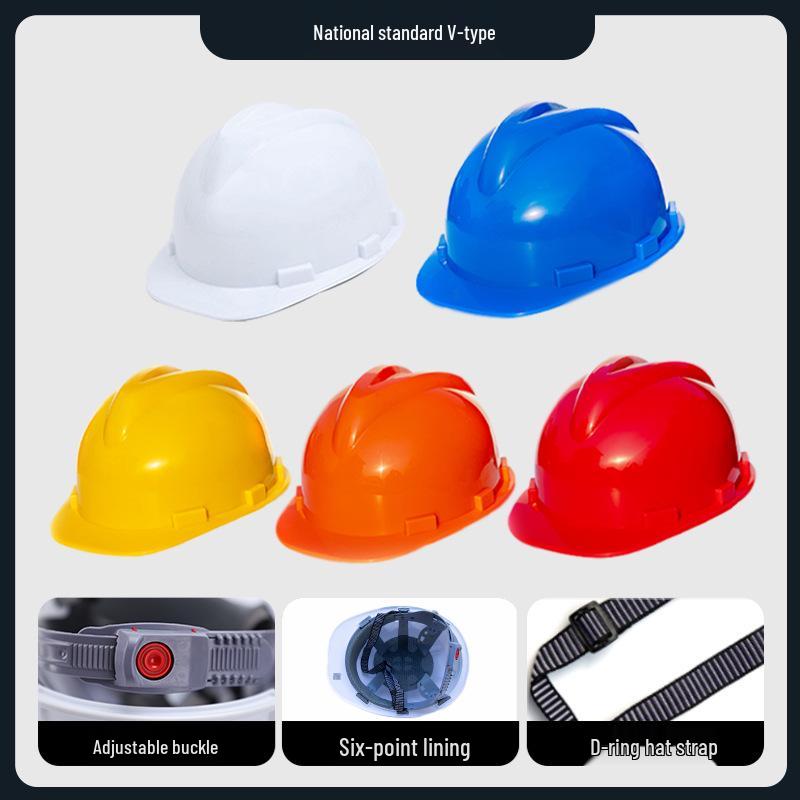 Iron Head Kung Fu Classic V-Shaped Breathable Anti-Smash Safety Helmet with Printing for Construction and Labor Protection.