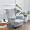Nordic Stripe Wing Chair Cover Stretch Spandex Single Sofa Cover Removable High Back Armchair Cover With Seat Covers