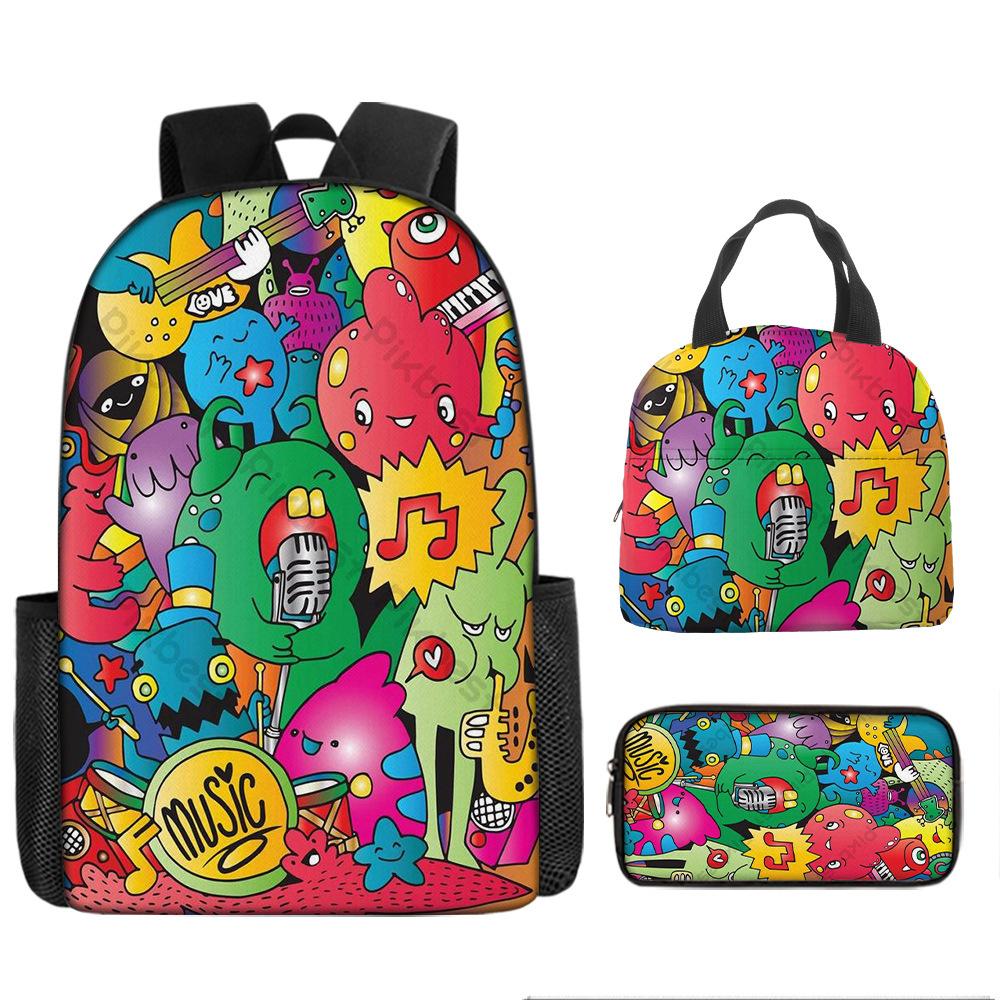 Class Garden Cartoon Primary and Secondary School School Bag Children's Backpack Backpack Three-piece Set