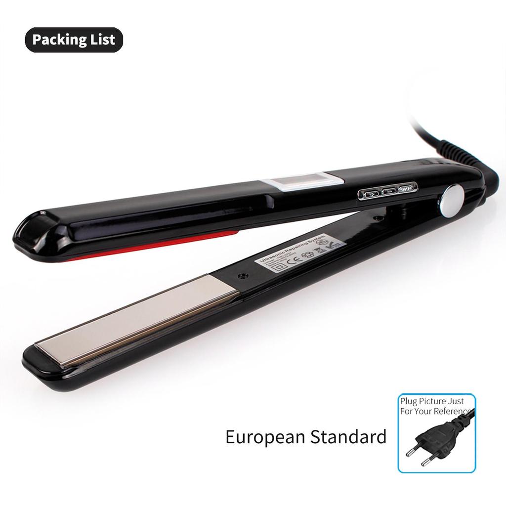 Hair Care Ultrasonic Infrared Hair Straightener with LCD Display Cold Flat Iron Hair No Heating Recovers Damaged Hair Cold Plate Hair Straightener