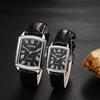 Square Watch with Leather Couple Roman Analog Wrist Waterproof Easy To Read Popular Suitable for Black Men Men's Strap Watch, Numerals, Date, Quartz,