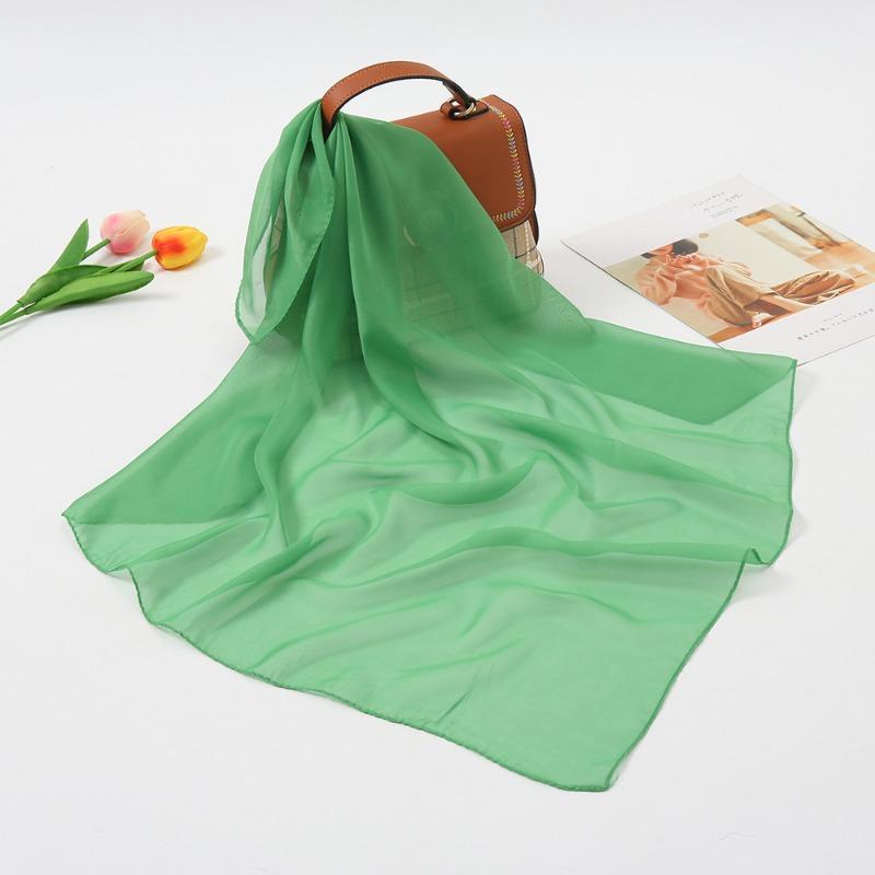 Summer Fashion Solid Color Chiffon Silk Scarf Women, Candy Color Multi-color Decorative Scarf Square Scarf Kindergarten Gift