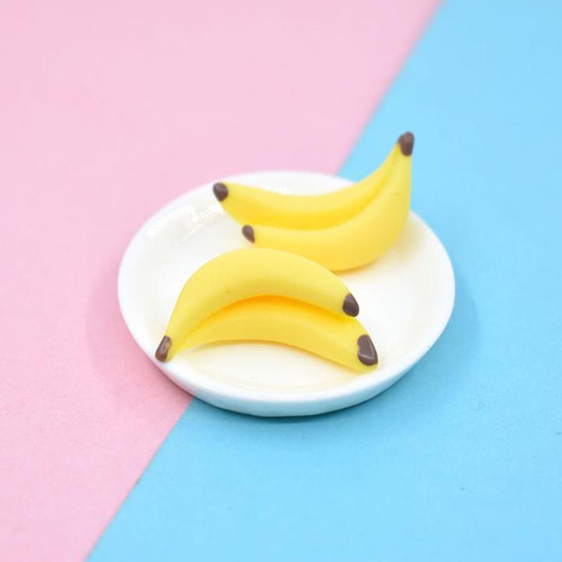 10Pcs 1:12 Dollhouse Miniature Fruit Banana Dolls House Food Accessories Toys