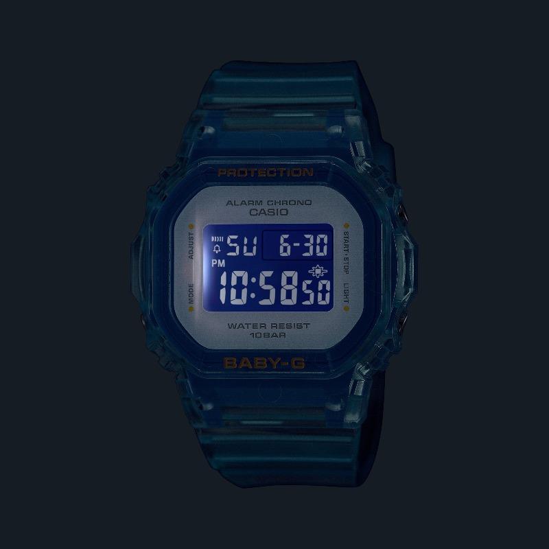 Casio Женские часы Baby-G, смола, водонепроницаемость 100 м, ударопрочность, будильник, кварцевые, BGD-565SJ-2