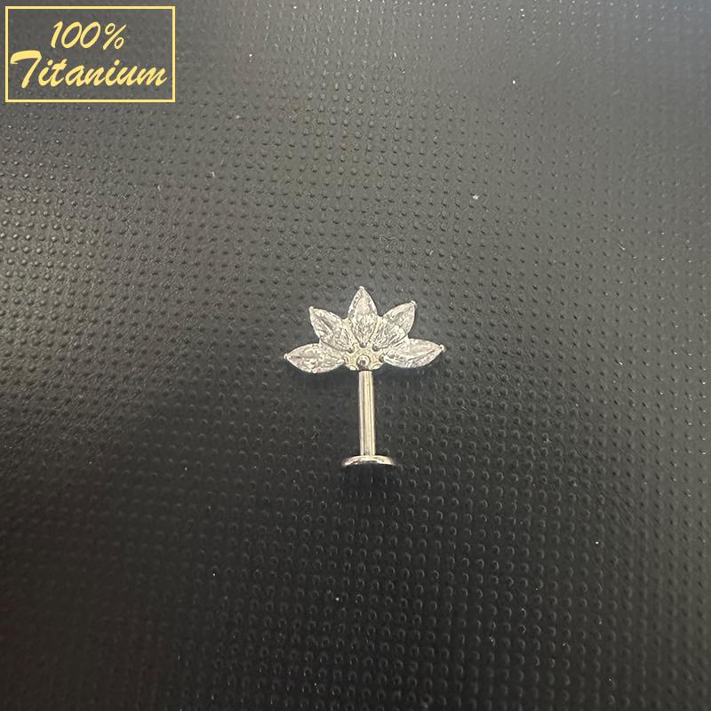 Пирсинг Хеликс Циркон Лошадиный Глаз Штанга для Уха Внутренняя Резьба Плоская Задняя Сторона Кольцо для Губы Трагус Хрящ Мочка Серьга для Женщин Украшение для Тела