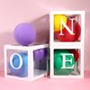 VICASKY Balloon Box Birthday Letter Set Transparent One Balloon Box 1st Year Old Decoration Alphabet Balloon Party Decoration Birthday Reception